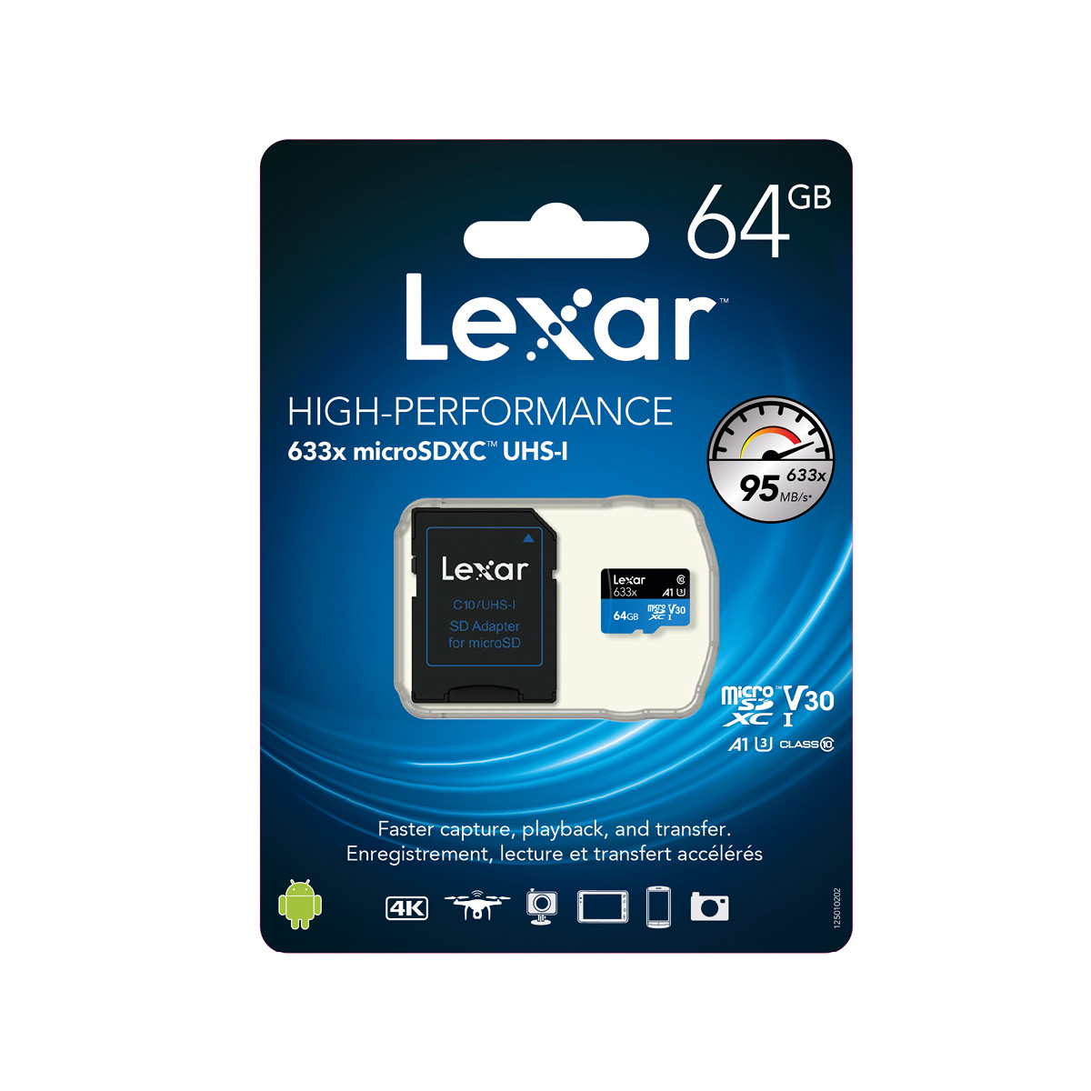 Lexar 64 GB Micro SDXC Blue 633x