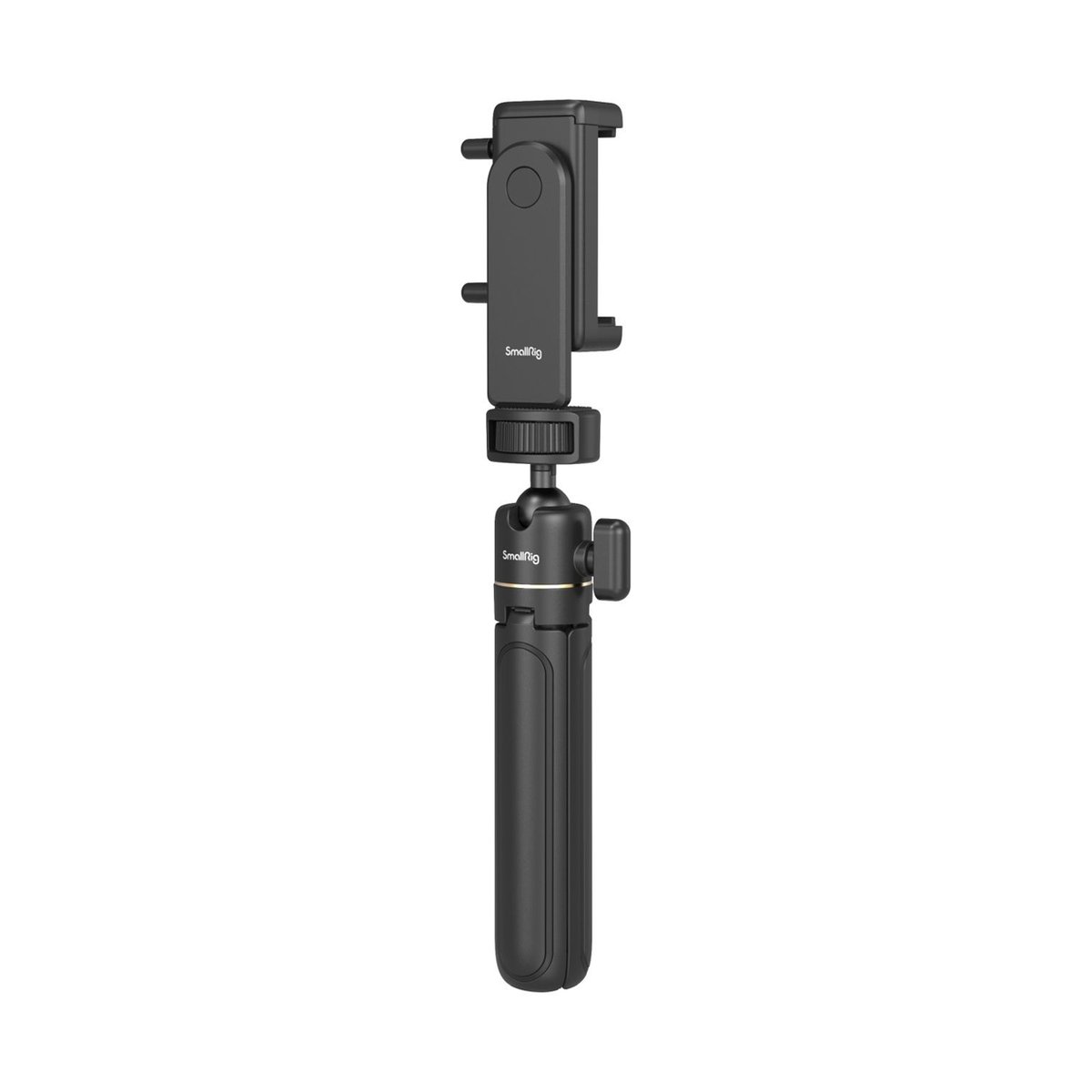 SmallRig 4364 Smartphone Vlog Stativ Kit VK-20 Erweiterte Version - Frontansicht des schwarzen SmallRig Smartphone-Stativs mit Halterung, im Handgriff-Modus. SmallRig 4364 Smartphone Vlog Stativ Kit VK-20 Erweiterte Version - Frontansicht des schwarzen SmallRig Smartphone-Stativs mit Halterung, im Handgriff-Modus.