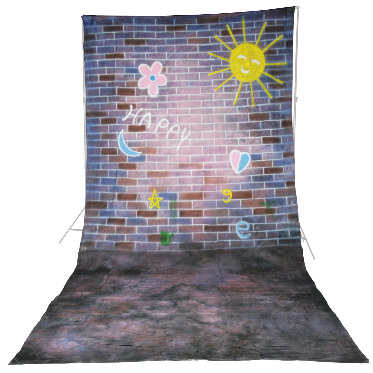 Walimex pro Motiv-Stoffhintergrund 'Happy', 3x6 m Walimex pro Motiv-Stoffhintergrund 'Happy', 3x6 m
