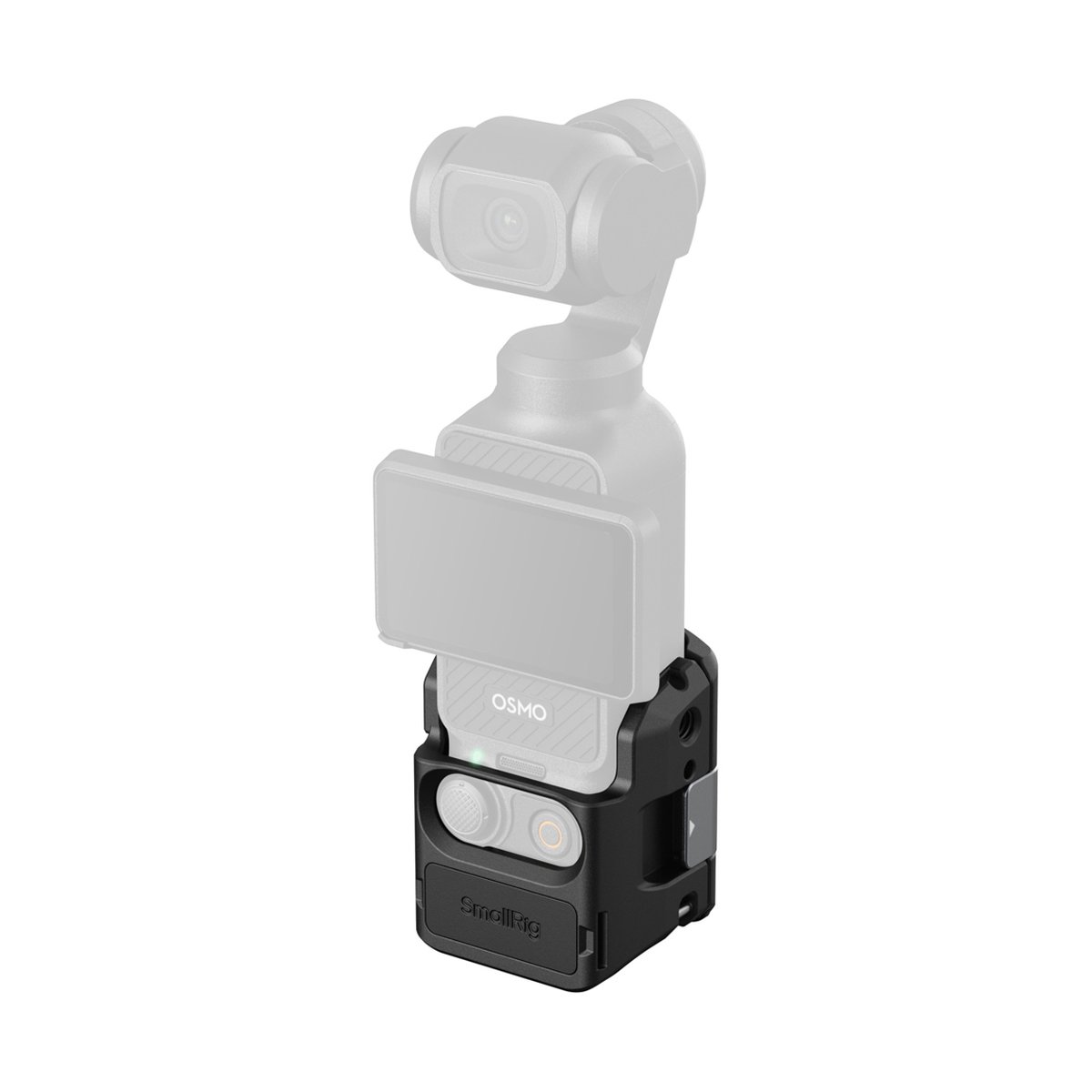 SmallRig 5072 Cage f. DJI Osmo Pocket 3 - Produktdetail: Schwarze SmallRig Halterung für DJI Osmo Pocket, Frontansicht.