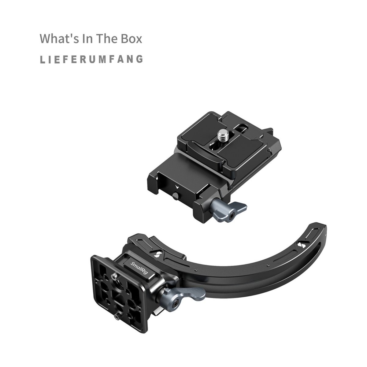 SmallRig 4349 Horizontal-to-Vertical Mount Plate Kit für spiegellose Kameras - LIEFERUMFANG: Zwei schwarze Kamerahalterungen.