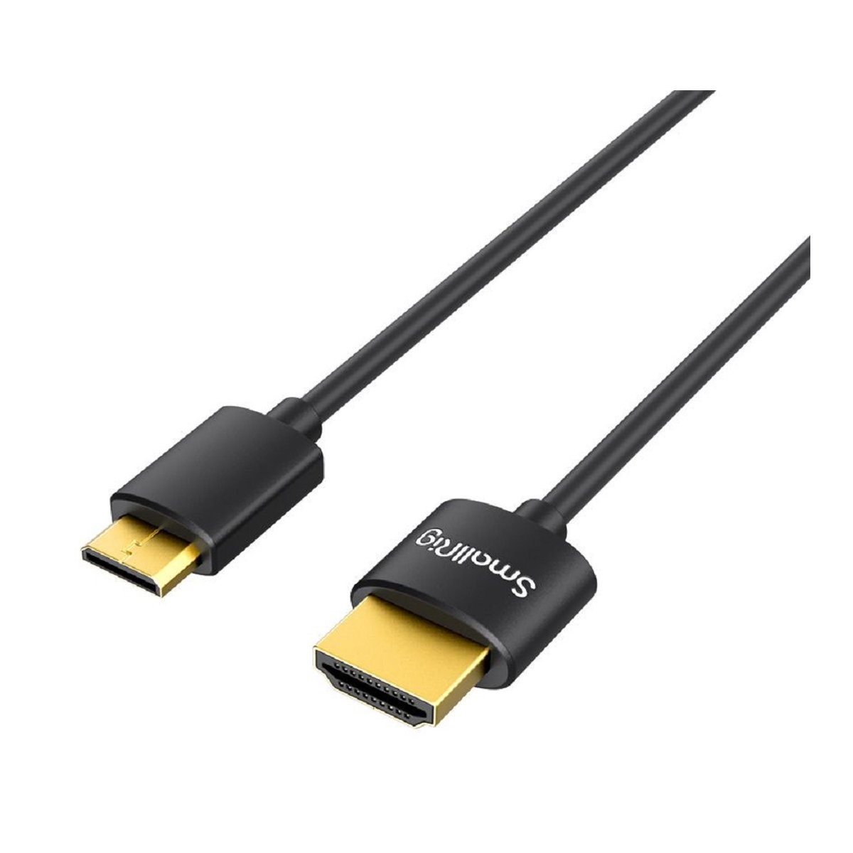 SmallRig 3041 Ultra Slim 4K HDMI 2.0 Kabel 55 cm (Typ C zu Typ A) - Schwarzes SmallRig USB-C zu HDMI Kabel mit goldfarbenen Steckern. SmallRig 3041 Ultra Slim 4K HDMI 2.0 Kabel 55 cm (Typ C zu Typ A) - Schwarzes SmallRig USB-C zu HDMI Kabel mit goldfarbenen Steckern.