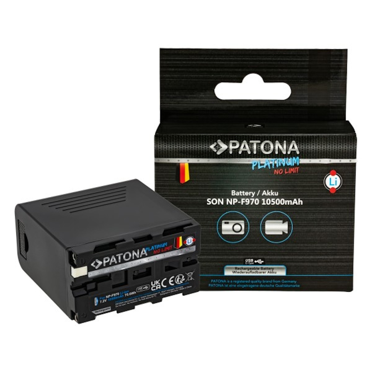 Patona Platinum Akku mit PD20W USB-C f. Sony NP-F970
