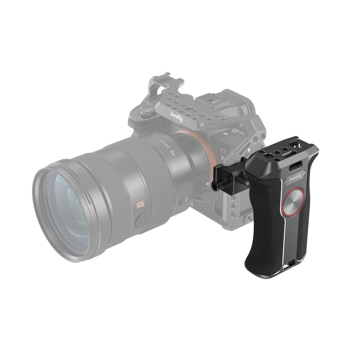 SmallRig 3260 drehbarer NATO-Griff (linke Seite) - Anwendungsbeispiel: Seitlicher Handgriff am Kamerarig montiert