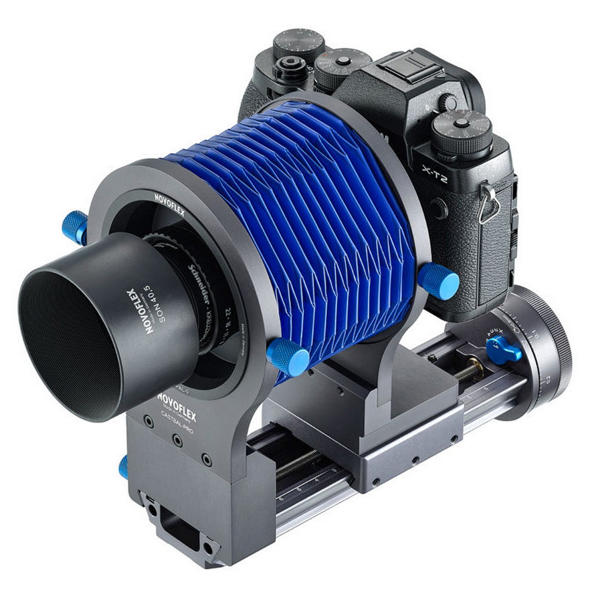 Novoflex Einstellschlitten mit Fokusrad und Rasterungen