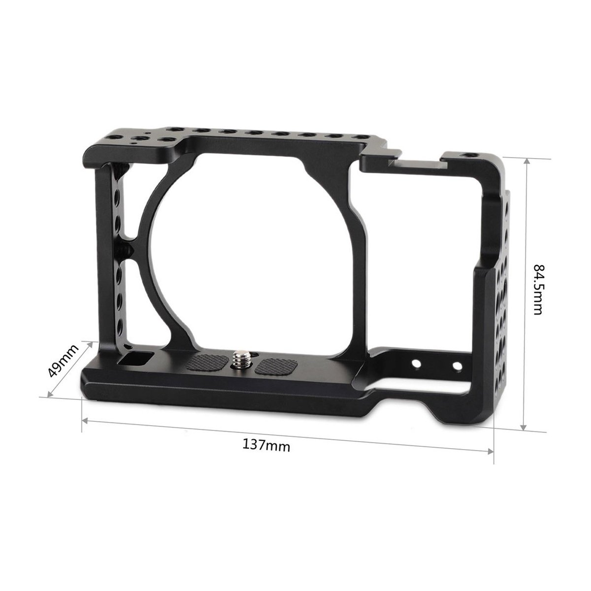 SmallRig 1661 Kamera-Cage für Sony - Abmessungen des Kamerakäfigs: Länge 137mm, Höhe 84.5mm, Tiefe 49mm.