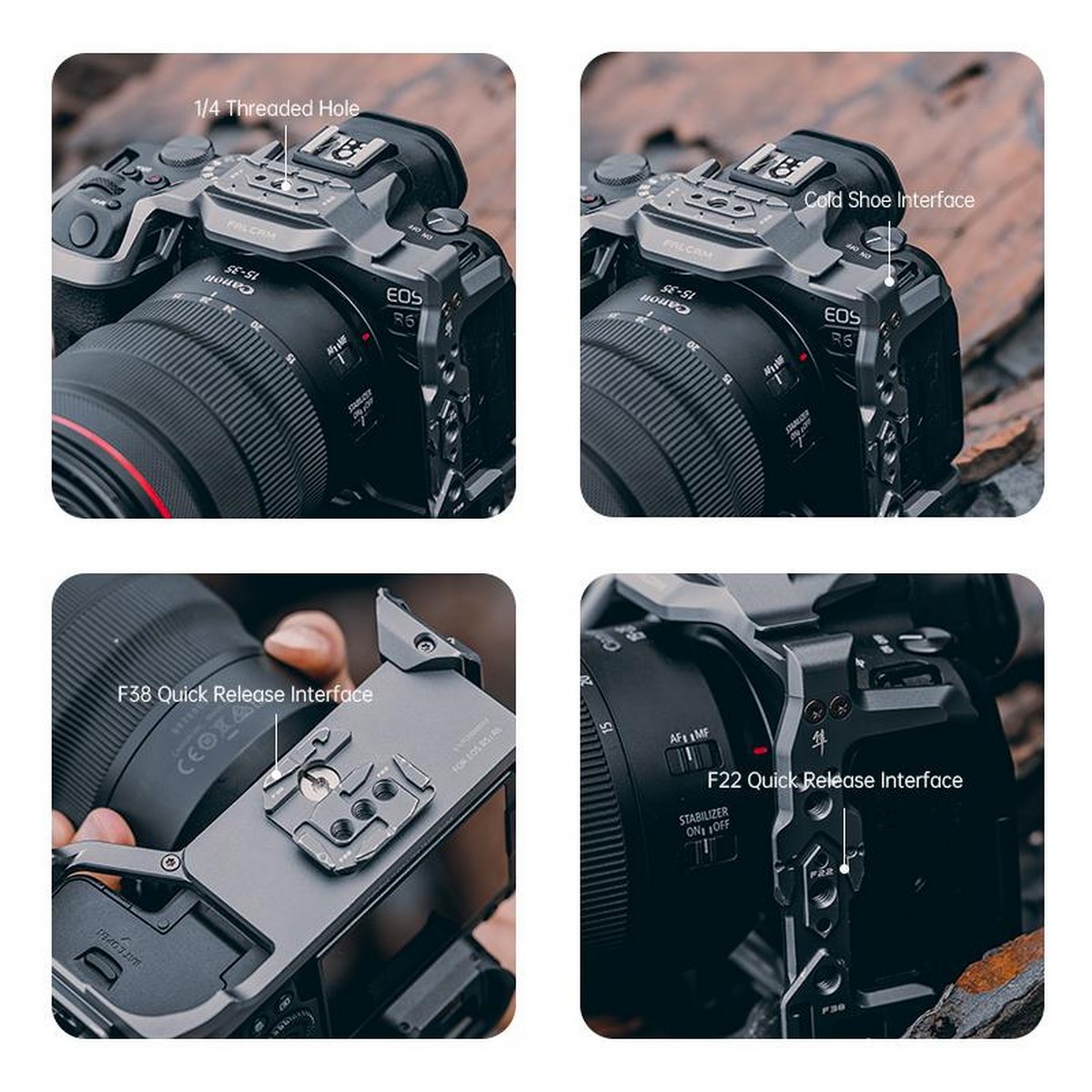 Falcam 2634 F22 & F38 Quick Release Camera Cage für Canon EOS R5 / R6