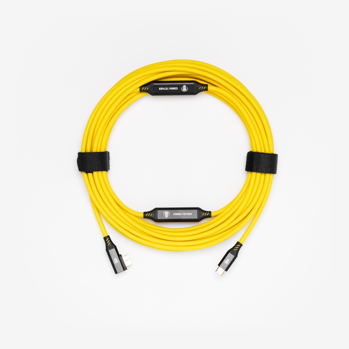 CobraTether USB-C / Micro-B 90° 10m gelb