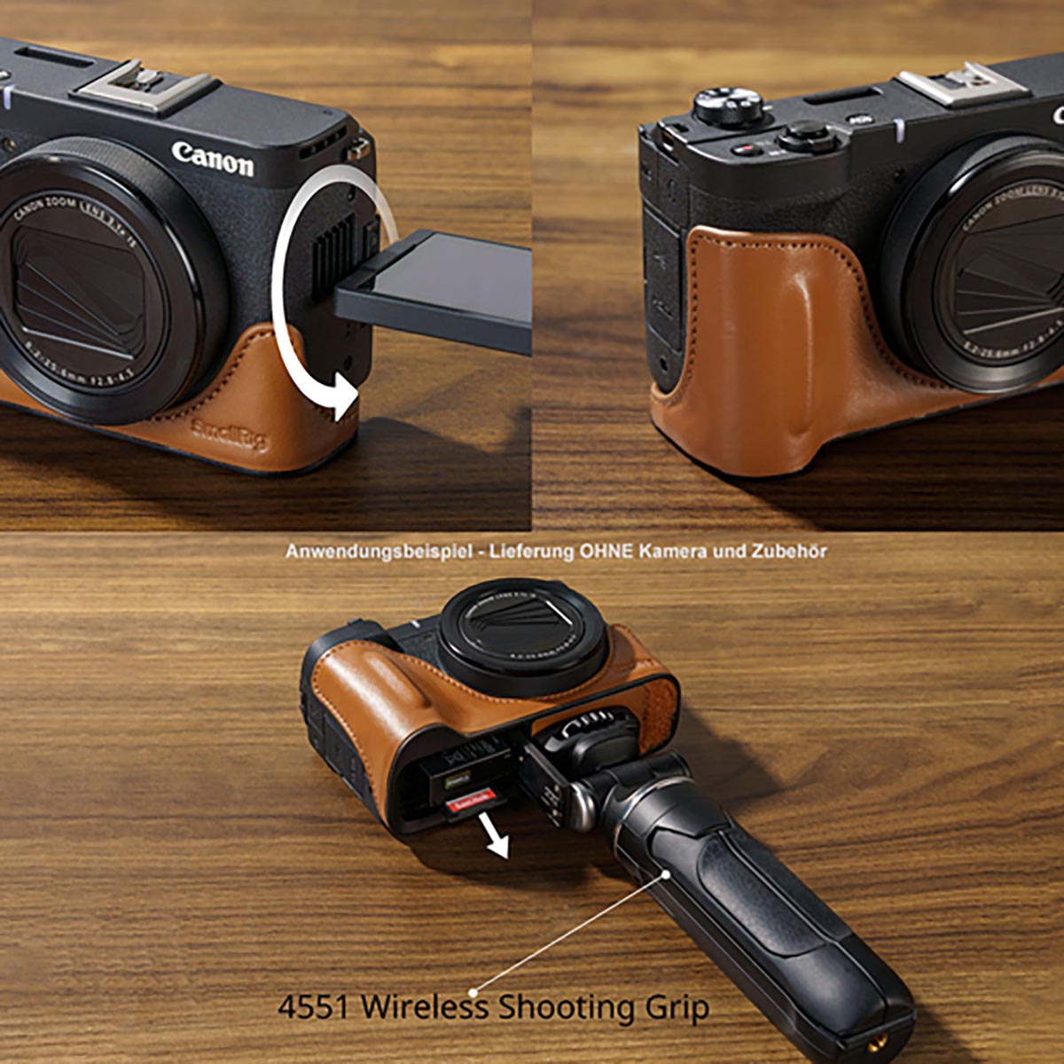 SmallRig 5385 Halbtaschen-Kit braun für Canon PowerShot V1