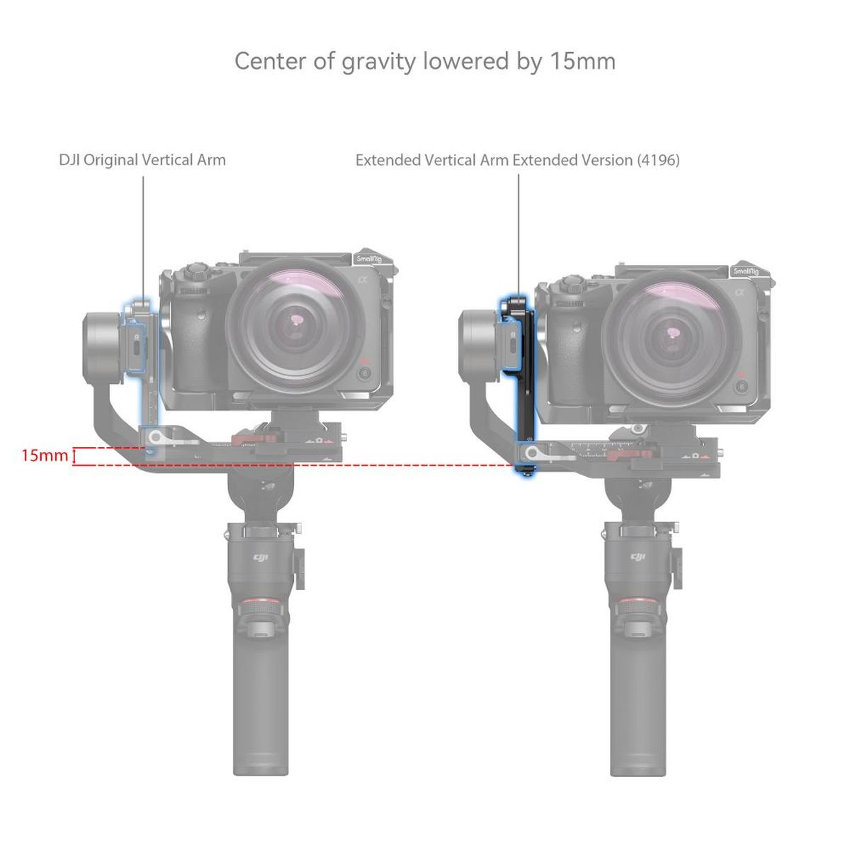 SmallRig 4196 Extended Vertical Arm for DJI RS 3 Mini