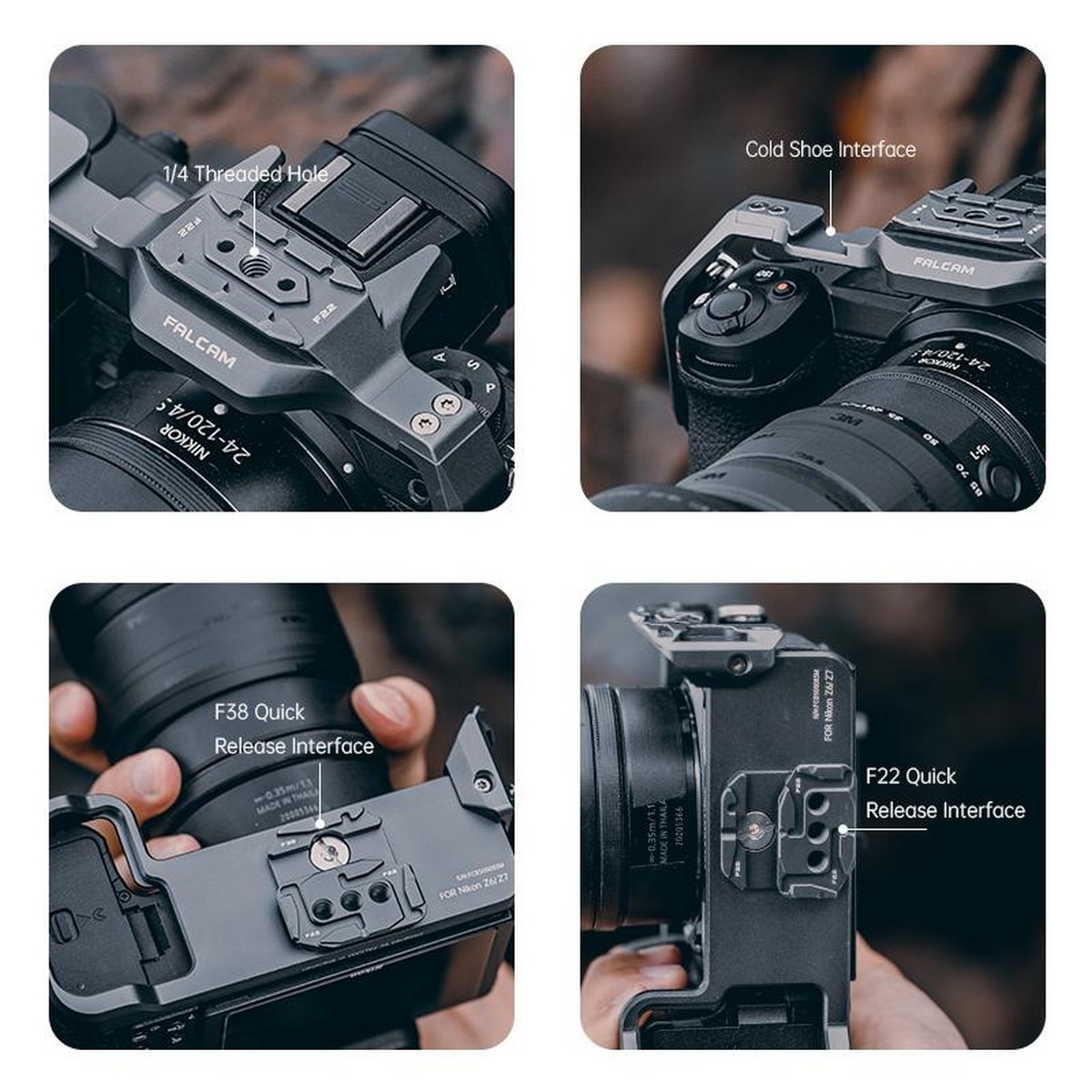 Falcam 2636 F22 & F38 Quick Release Camera Cage für Nikon Z6 / Z7 / Z6 II / Z7 II / Z5