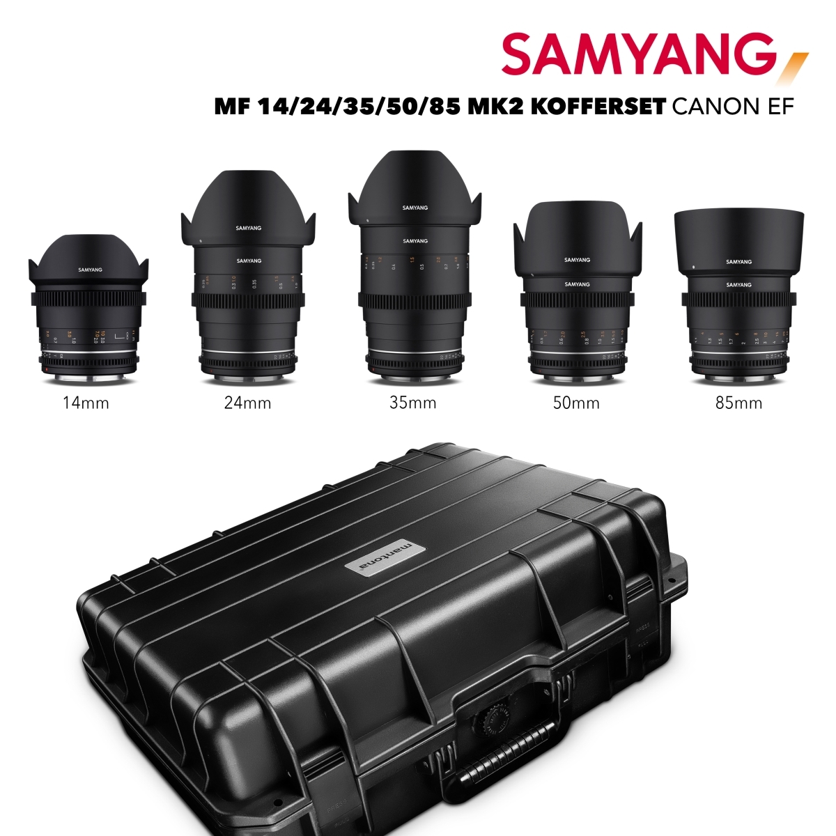 Samyang 14/24/35/50/85 VDSLR MK2 Kofferset Canon EF