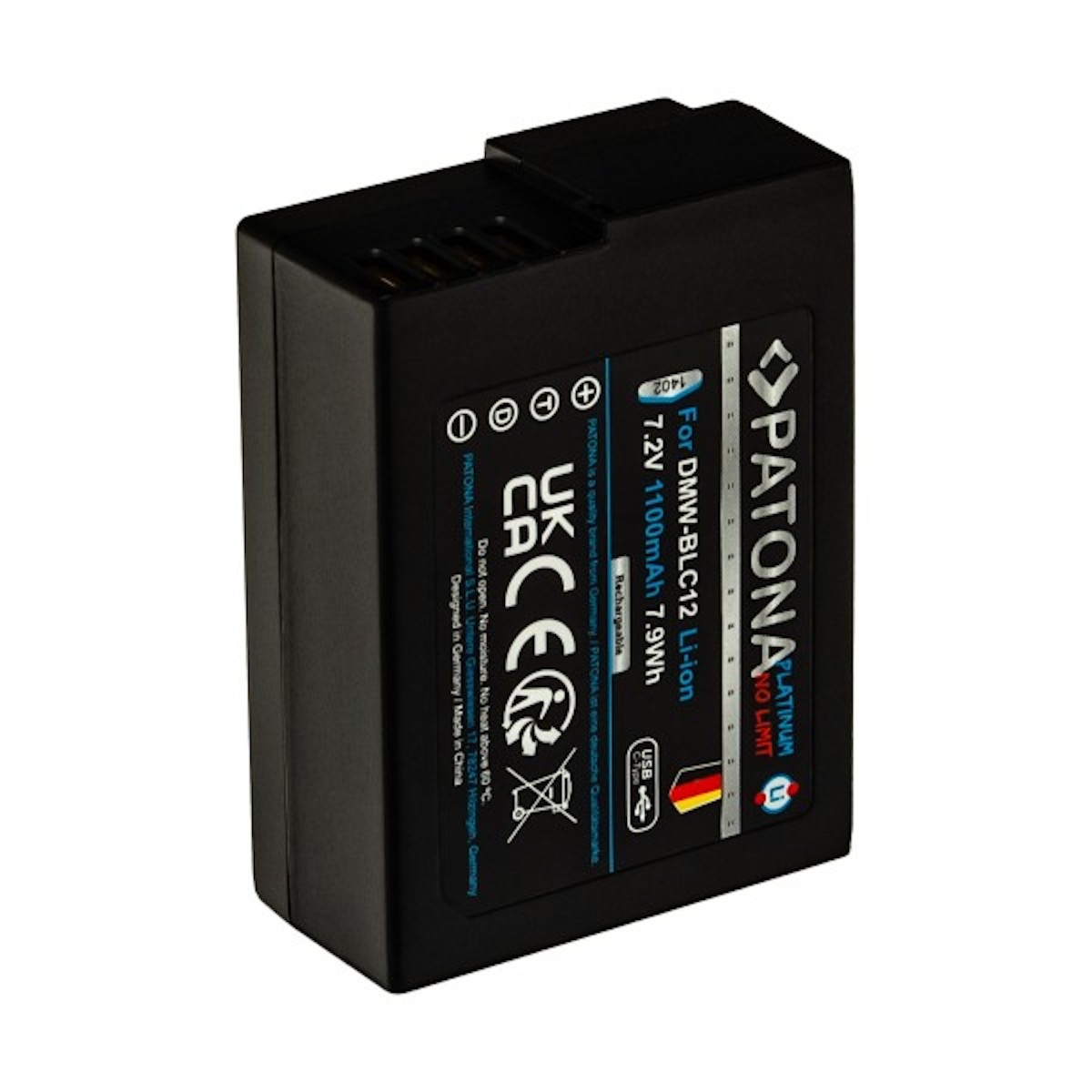 Patona Platinum Akku mit USB-C Input f. Panasonic DMW-BLC12