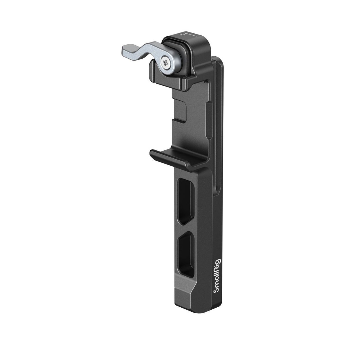 SmallRig 4196 Verlängerter vertikaler Arm für DJI RS 3 Mini - Seitenansicht der SmallRig Schnellwechselplatte mit Hebel