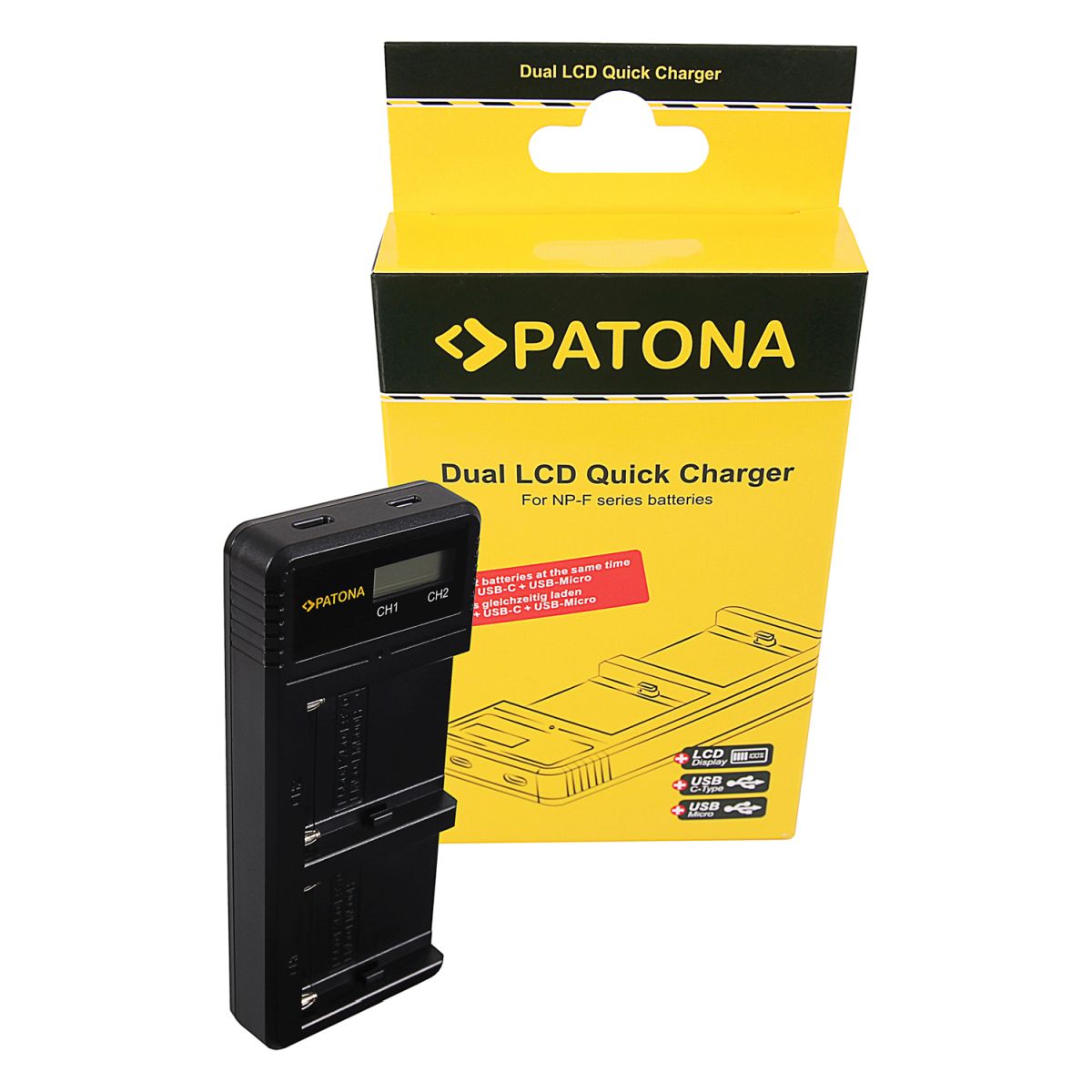 Patona Dual LCD USB Ladegerät Sony NP-F 550 Patona Dual LCD USB Ladegerät Sony NP-F 550
