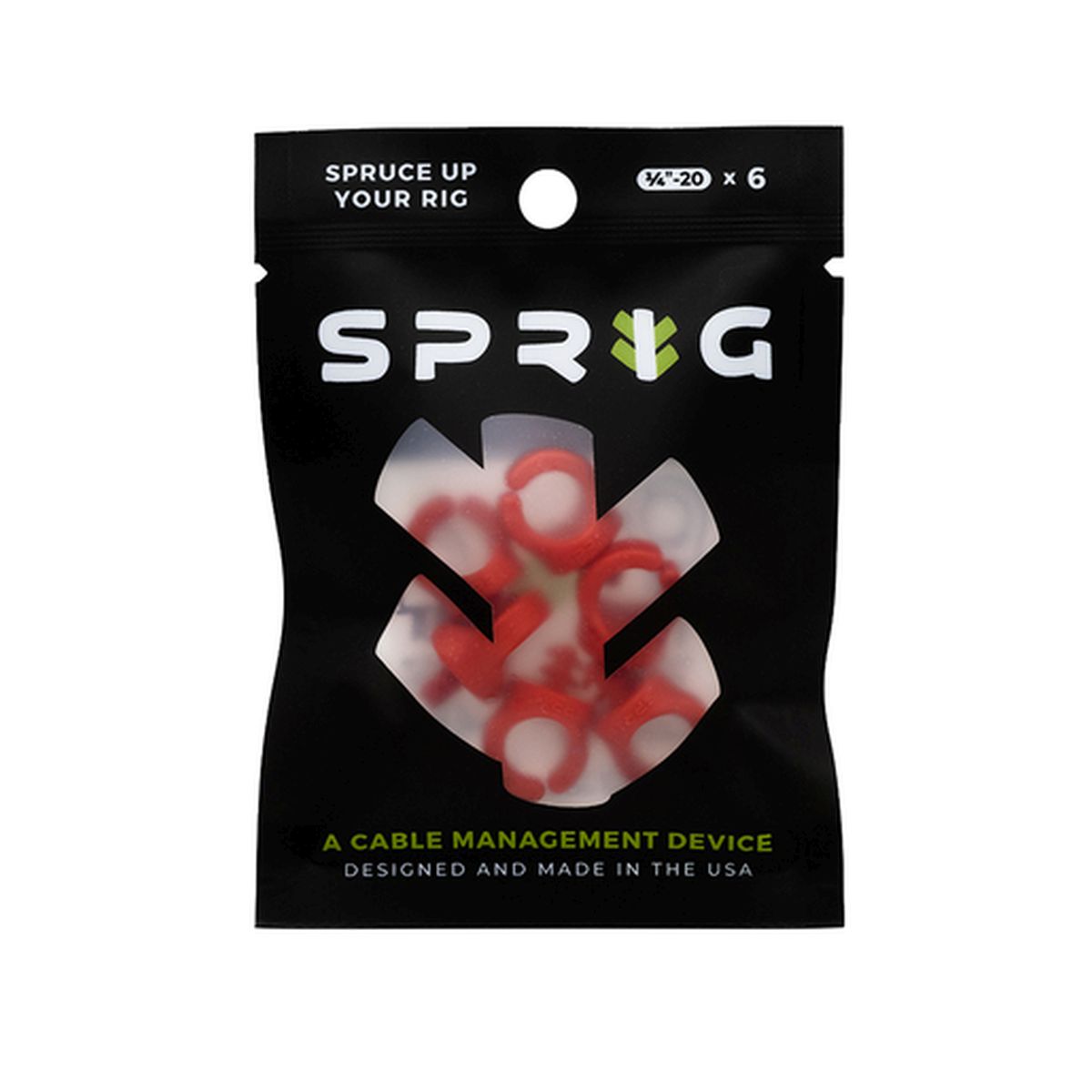 Sprig 6er Pack Red (1/4"-20) Kabel- Management