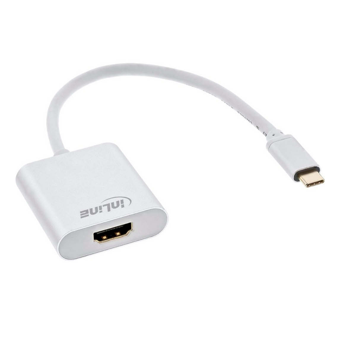 InLine USB-Display-Konv. Silber 0,2m USB-C zu HDMI
