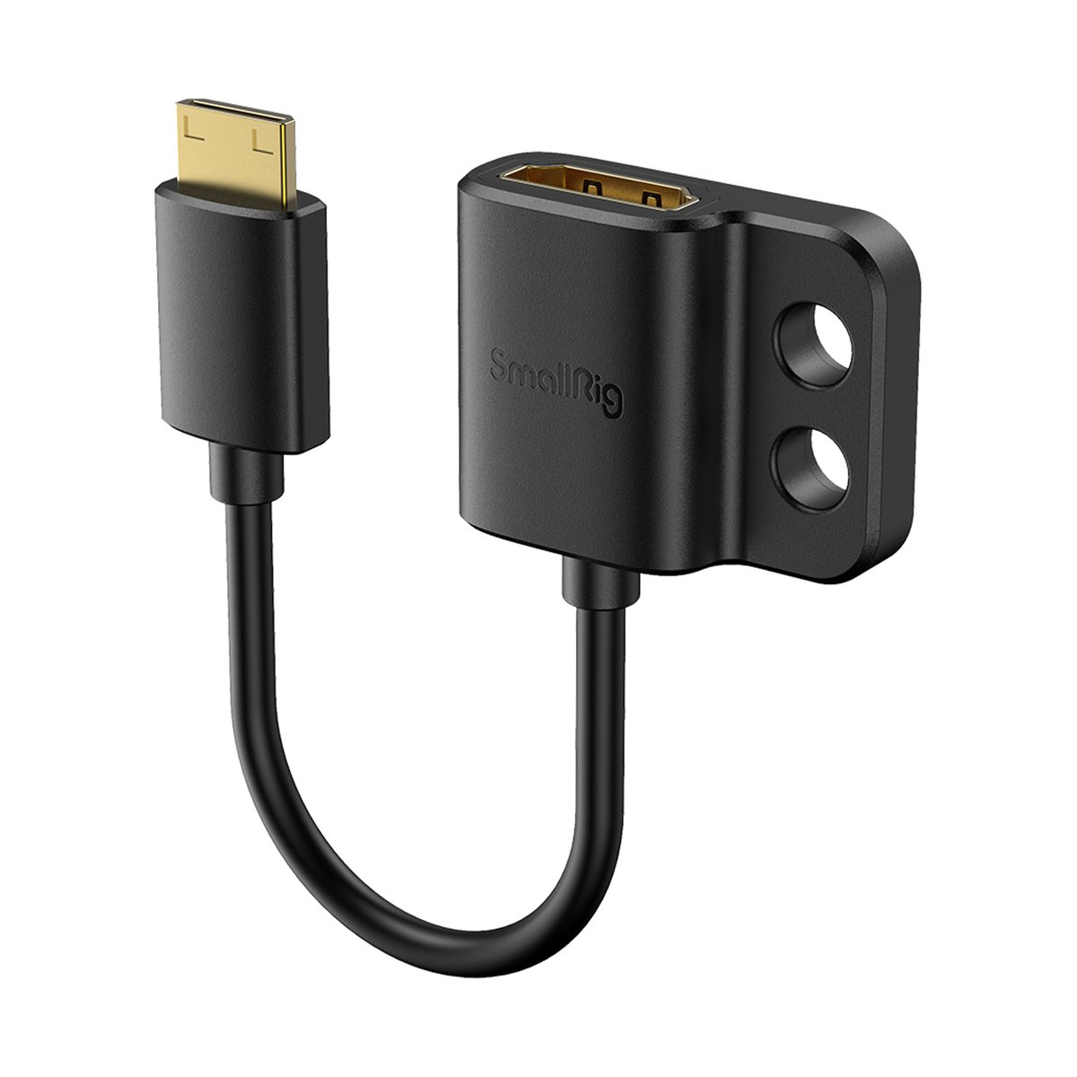 SmallRig 3020 Ultra Slim 4K HDMI Adapterkabel C auf A - SmallRig HDMI-Adapter mit USB-C-Stecker, HDMI-Buchse und Befestigungslöchern, Gesamtansicht. SmallRig 3020 Ultra Slim 4K HDMI Adapterkabel C auf A - SmallRig HDMI-Adapter mit USB-C-Stecker, HDMI-Buchse und Befestigungslöchern, Gesamtansicht.