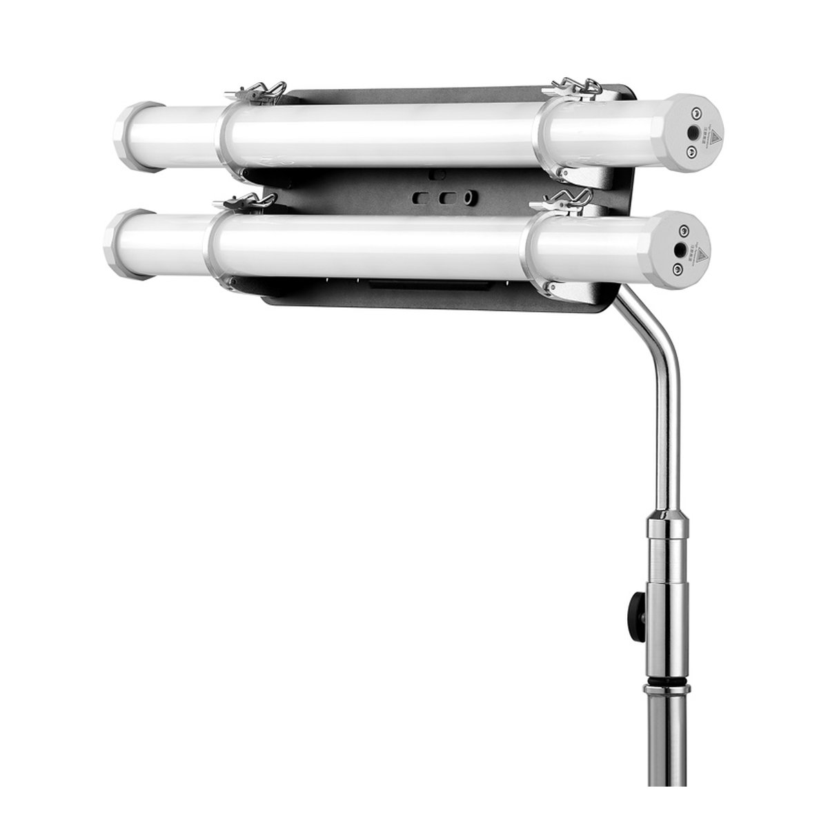 Godox TP-B2 Two-light Bracket for TP Tube Light - Detailansicht: Studio-Röhrenleuchte mit zwei Röhren auf Stativ