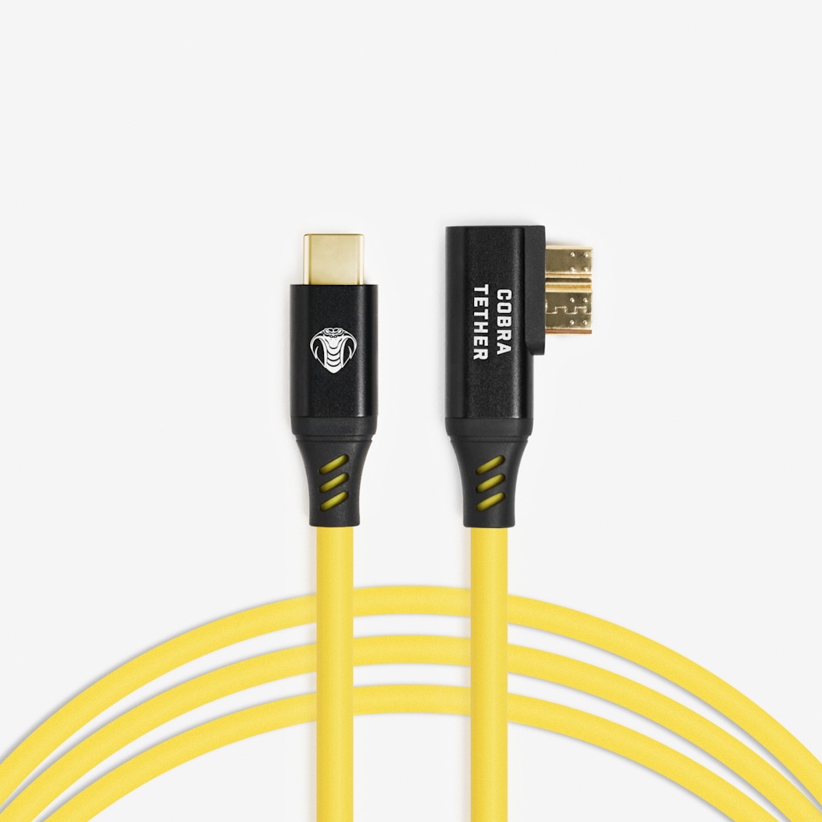 Cobratether USB-C / Micro-B 90° 5m gelb