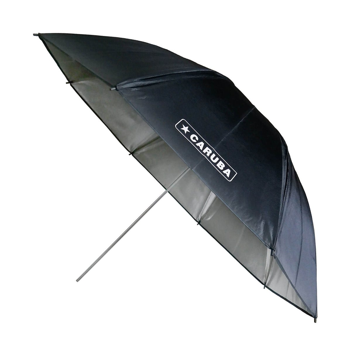 Caruba Flitsparaplu Zilver/Zwart 109cm - CARUBA Studio-Reflexschirm schwarz-silber, Gesamtansicht
