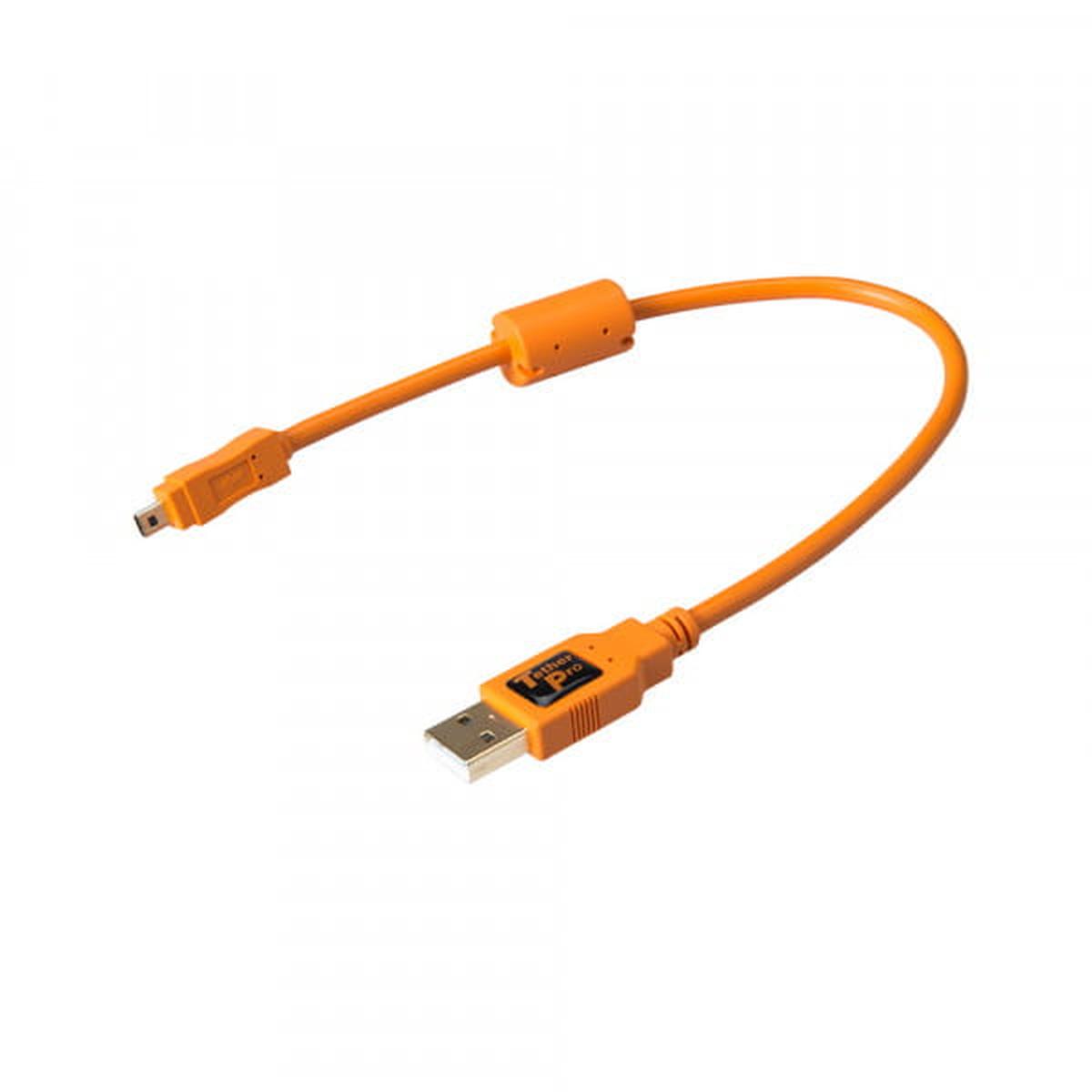 Tether Tools TetherPro USB-Datenkabel für USB 2.0 an USB 2.0 Mini-B (8-Pin) - 30 cm Länge (orange)