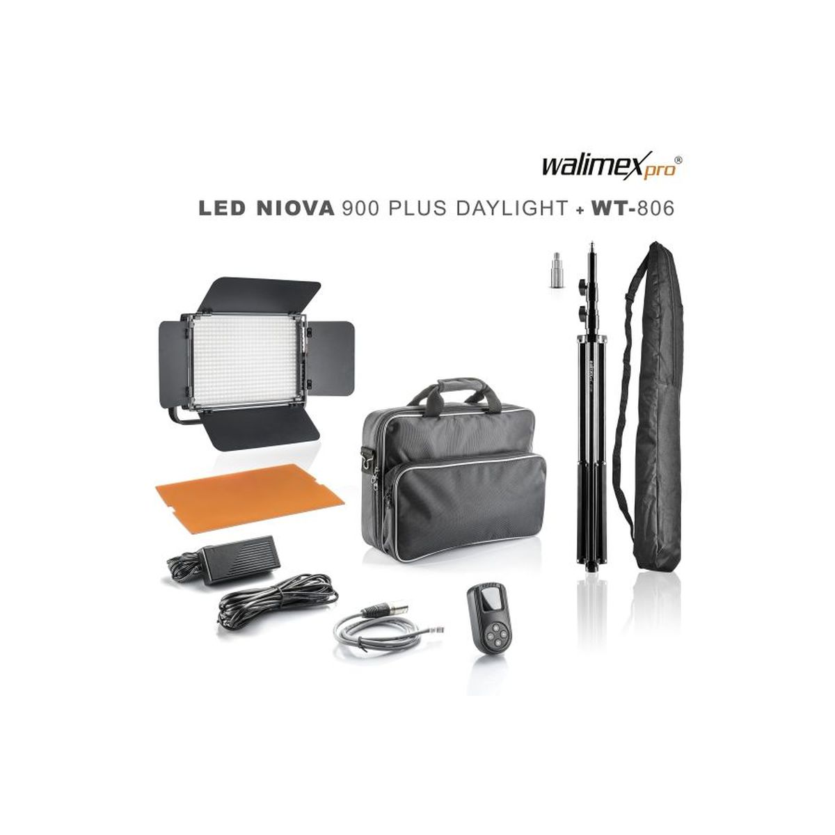 Walimex pro LED Niova 900 Plus Daylight 54W Set mit WT-806 Stativ