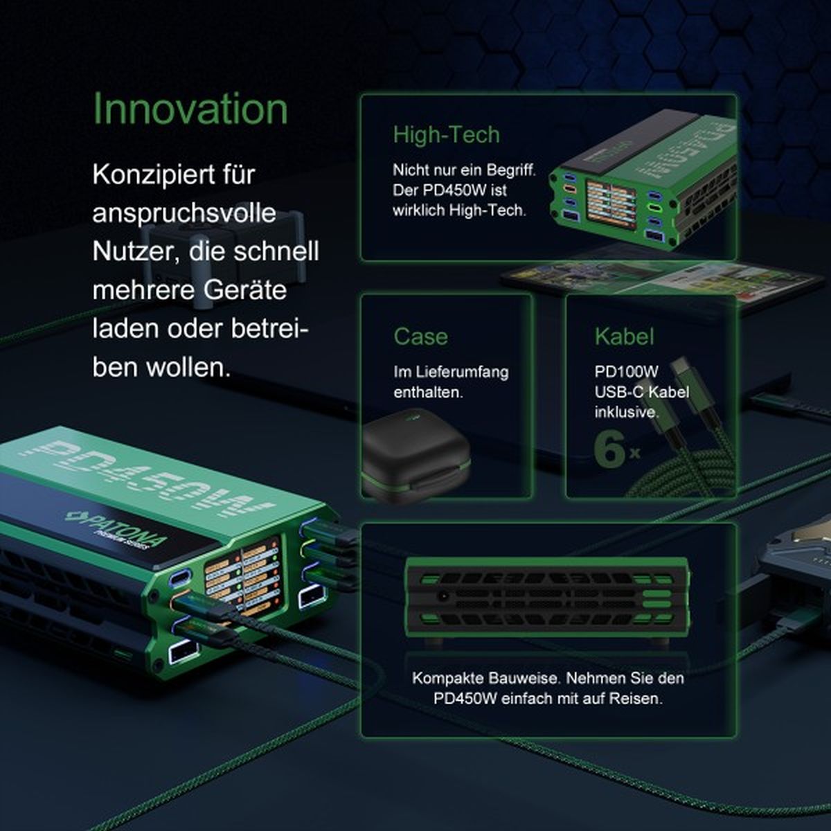 Patona Premium PD450W Multiport Ladegerät