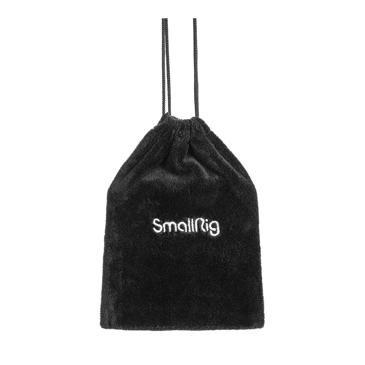 SmallRig 3184 Schrauben- und Sechskantschlüssel-Aufbewahrungsplatte - Frontansicht des schwarzen SmallRig Schutzbeutels mit Kordelzug