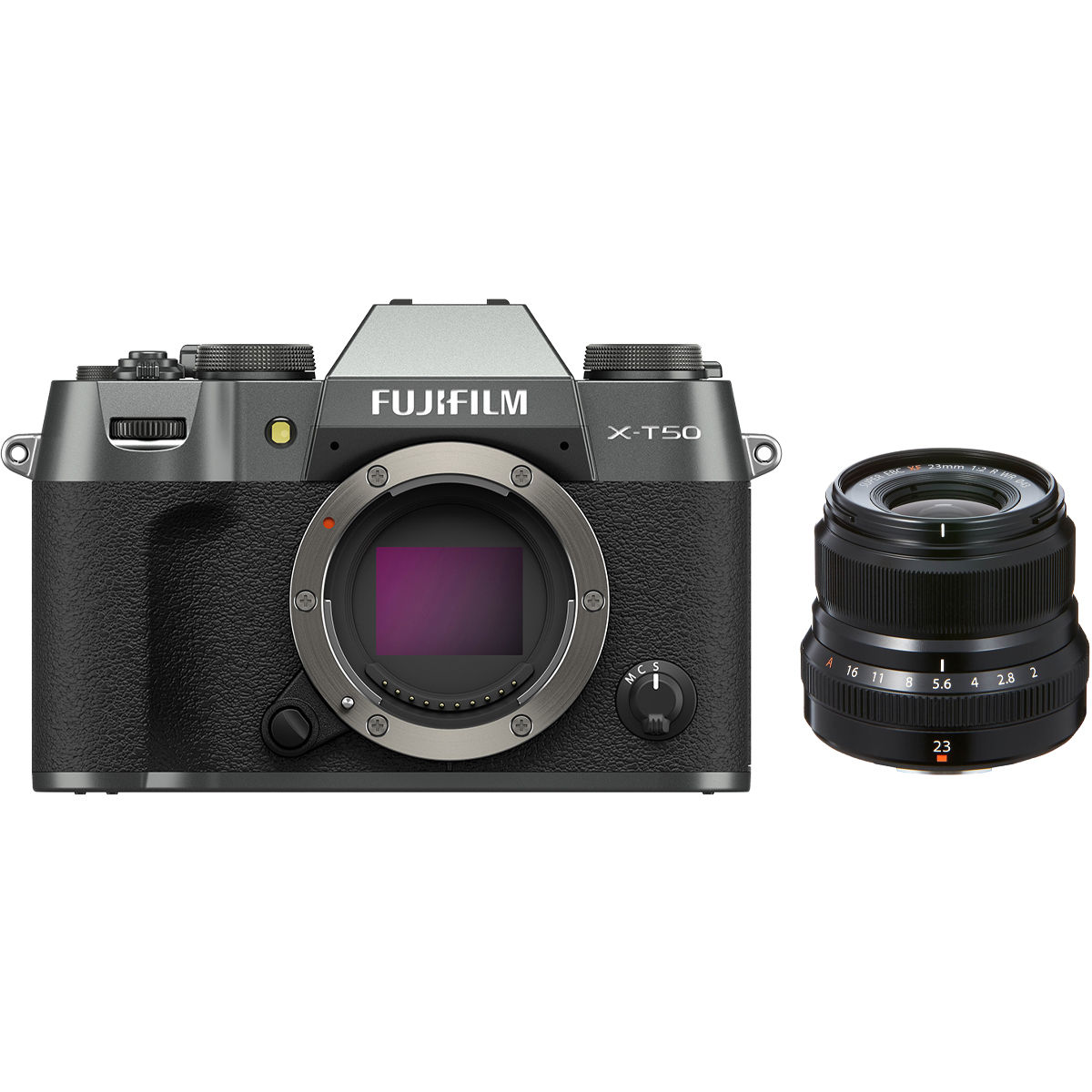 Fujifilm X-T50 Anthrazit + Fujifilm 23 mm 1:2,0 XF R WR