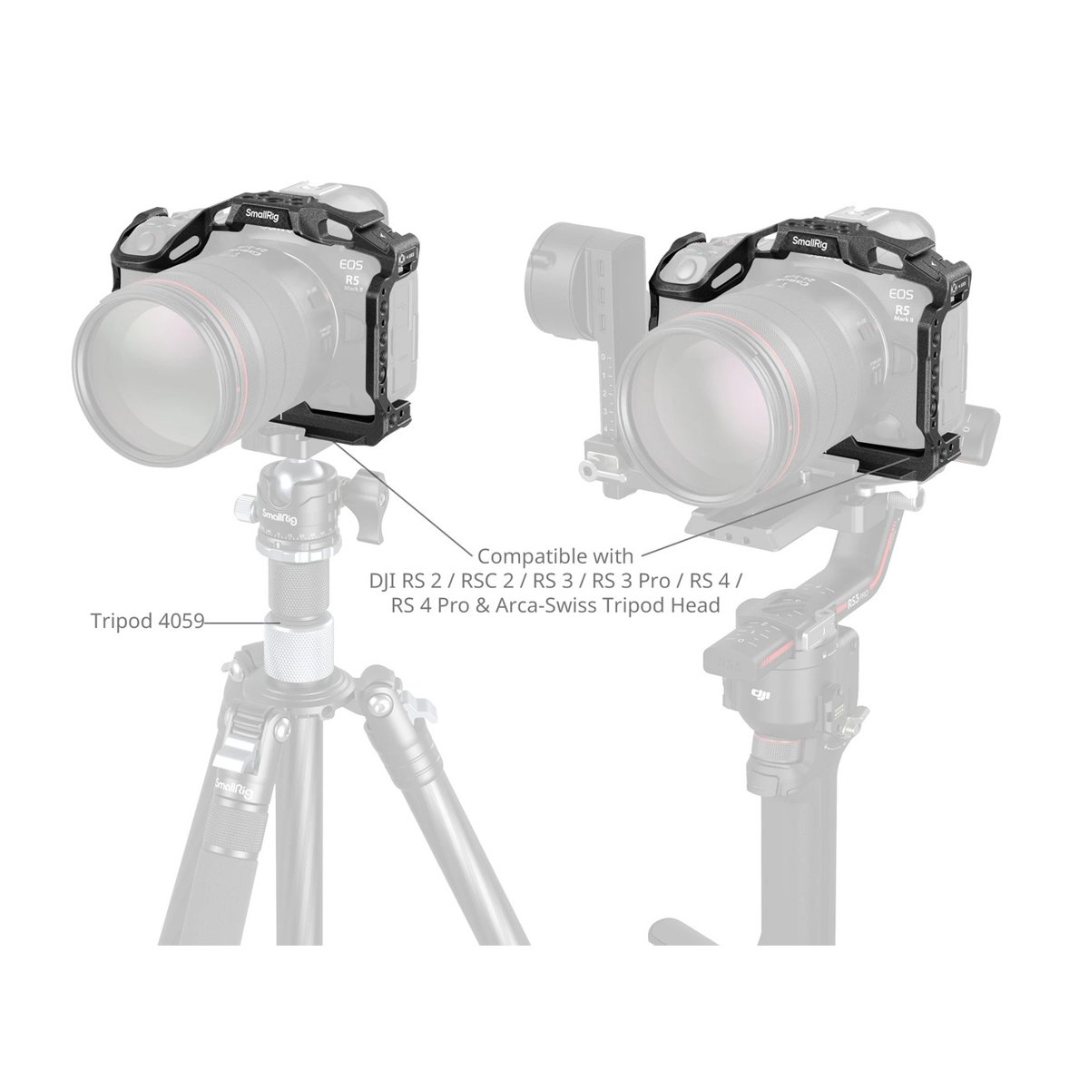 SmallRig 4975 Black Mamba Cage f. Canon EOS R5 II - Kompatibilitätsansicht Kamerakäfig an Stativ und Gimbal SmallRig 4975 Black Mamba Cage f. Canon EOS R5 II - Kompatibilitätsansicht Kamerakäfig an Stativ und Gimbal
