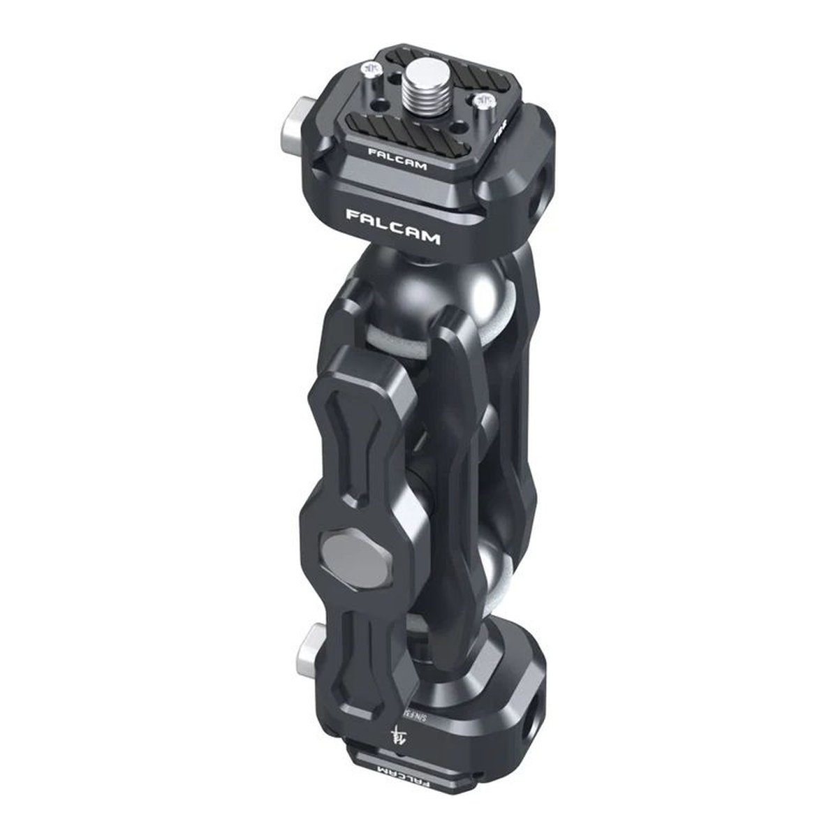 Falcam F22 Dual Quick Release Monitor Mount Kit 2548 - FALCAM Doppel-Kugelgelenkarm, perspektivische Produktansicht.