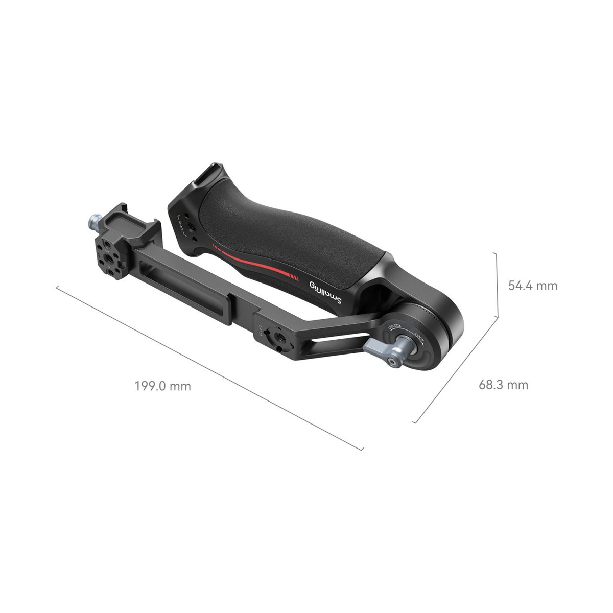 SmallRig 3028C Handgriff für DJI Gimbal - Produktansicht SmallRig Side-Handle mit Abmessungen