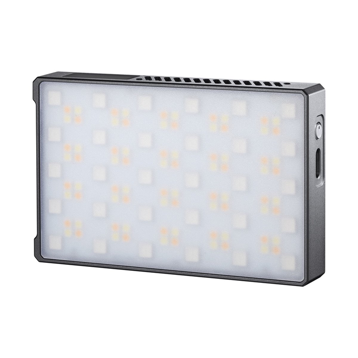 Godox C5R Mobile RGB LED light - Frontansicht der LED-Leuchte mit diffuser Scheibe und sichtbaren LED-Chips