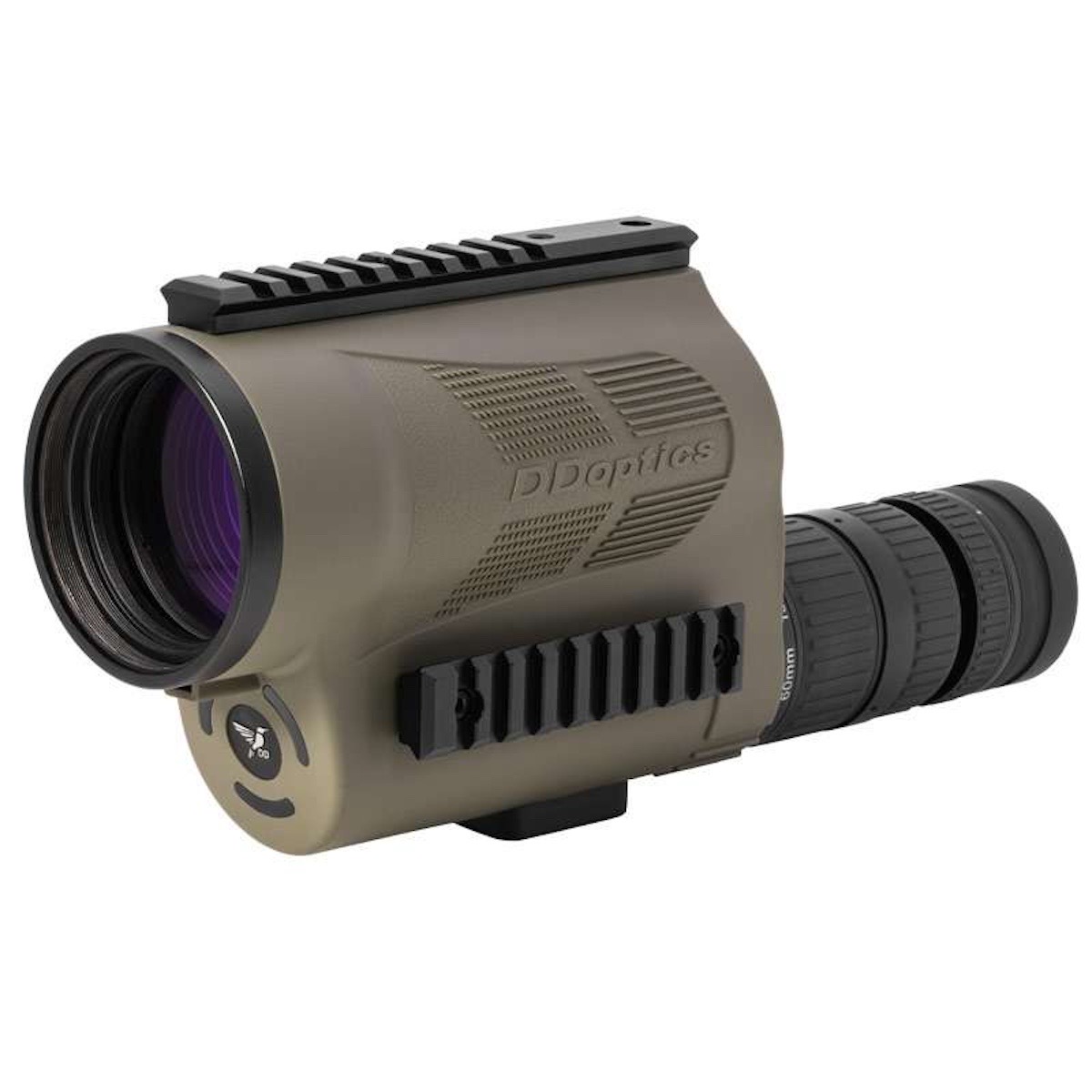 DDoptics 15-45x60 DDMP ED Tactical Spotter Olivgrün Vorderansicht