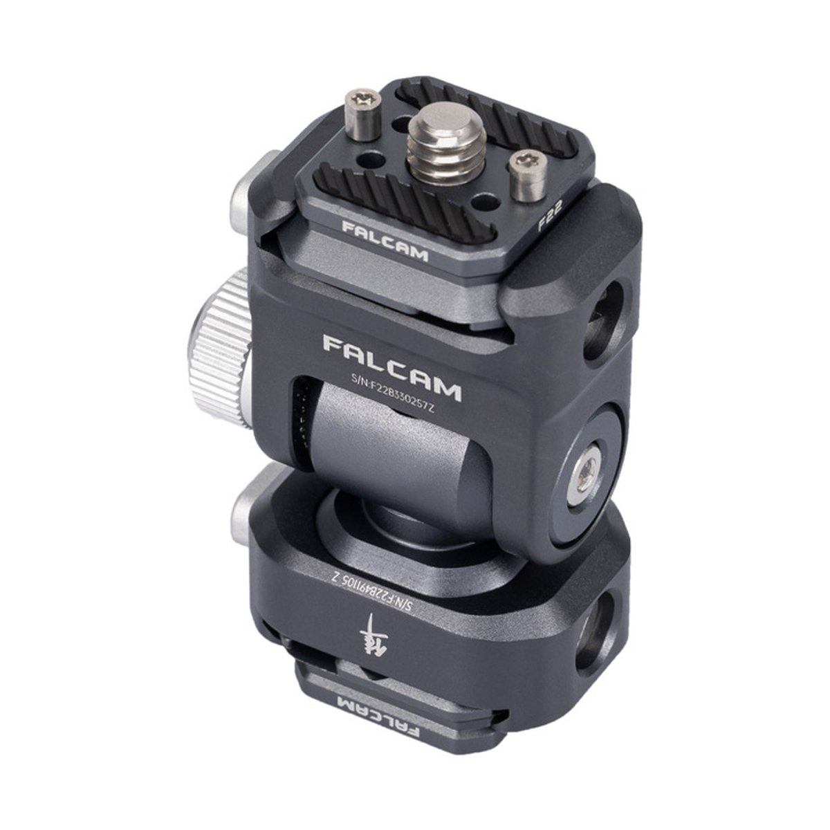 Falcam F22 Dual Quick Release Pan Head Kit 2543 - Schrägansicht des Falcam F22 Quick Release Adapters