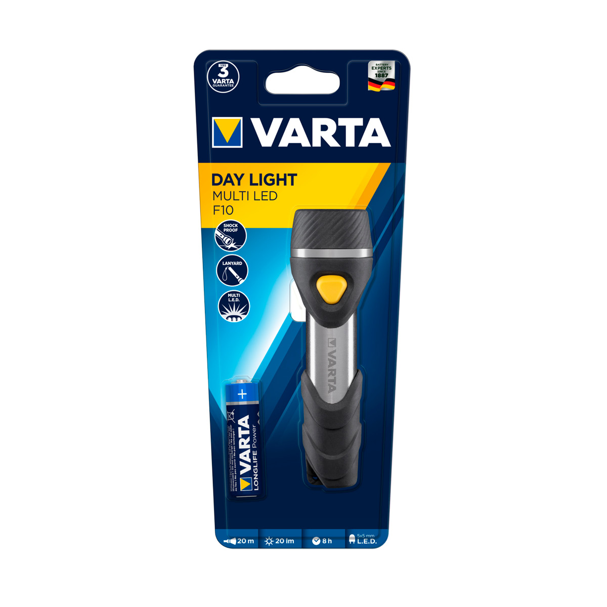 Varta Multi LED F10 Taschenlampe mit 5x LED´s