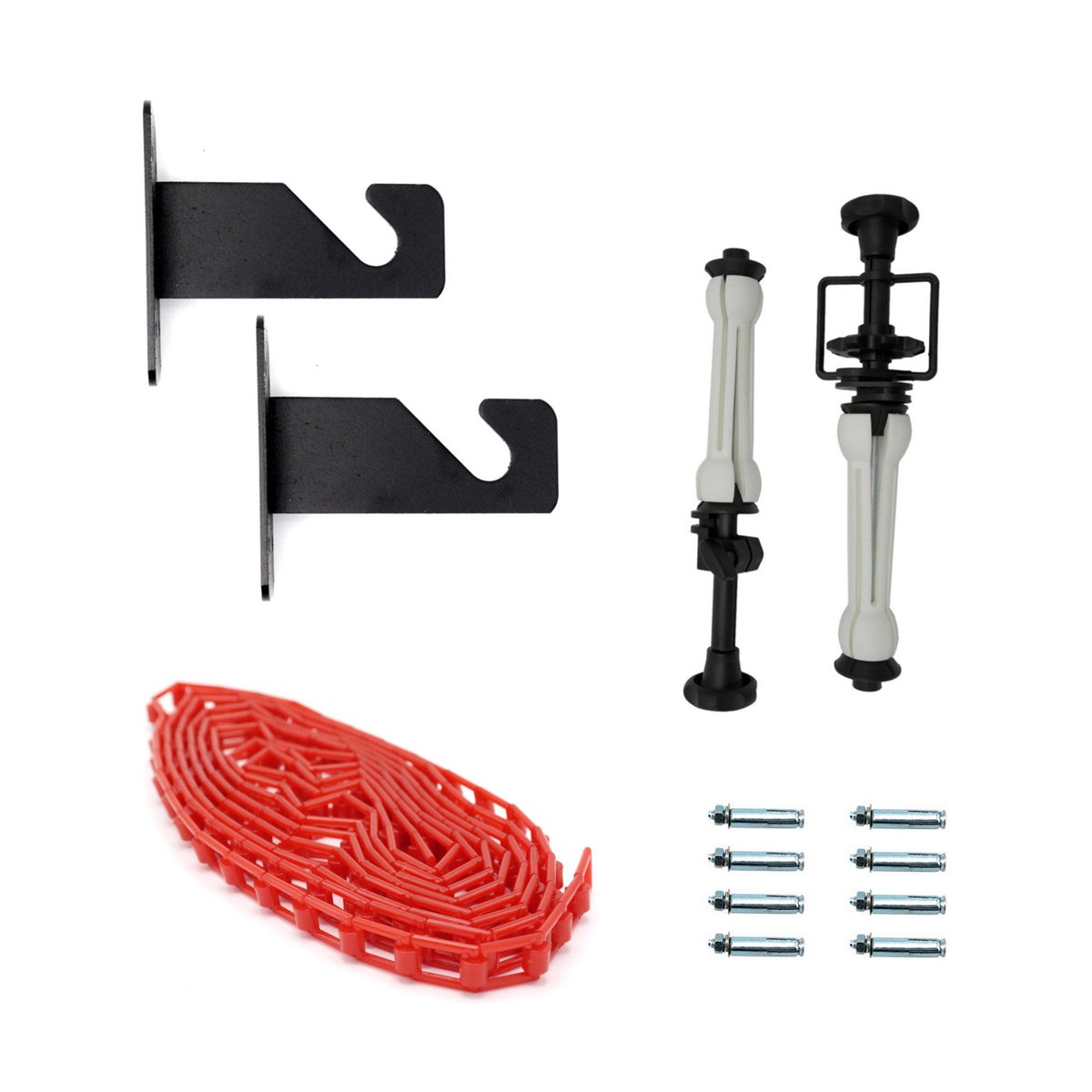 Caruba Hanging System für 1 Rolle - Wandmontage - Lieferumfang: Wandhaken, Rollenhalter, Kette und Befestigungsmaterial