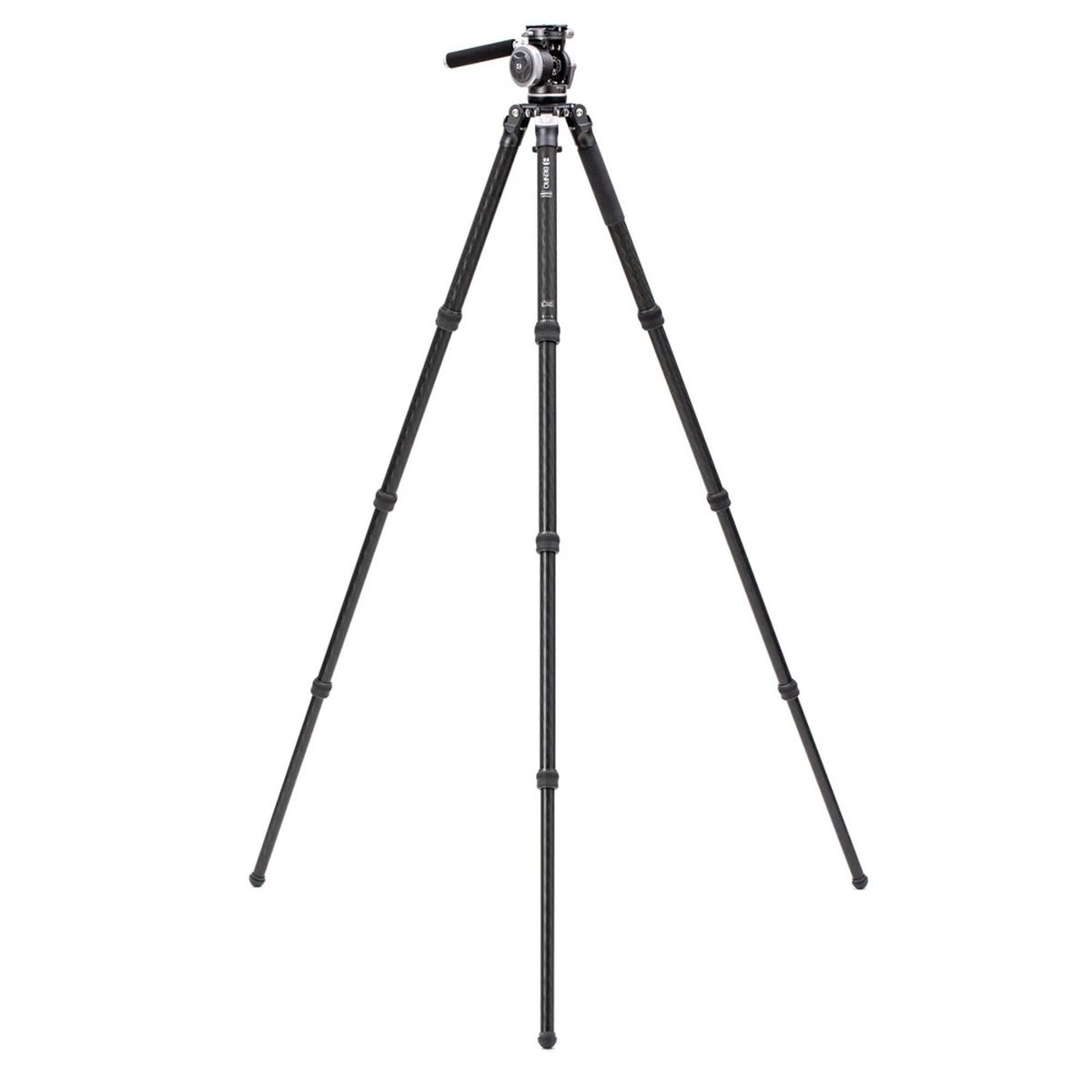 Benro Mammoth TMTH44C CF-Stativ mit WH15 Wildlife-Kopf Gesamtaufnahme komplett ausgeklappt