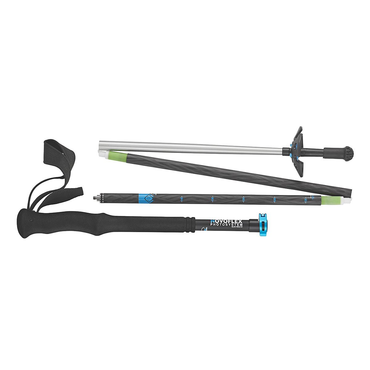 Novoflex QuadroLeg Falt-Wanderstock, Carbon - 1/4" - Set bestehend aus 2 Stöcken