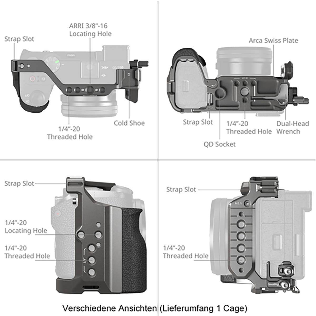 SmallRig 5060 HawkLock QR Cage Kit für Sony Alpha 6700