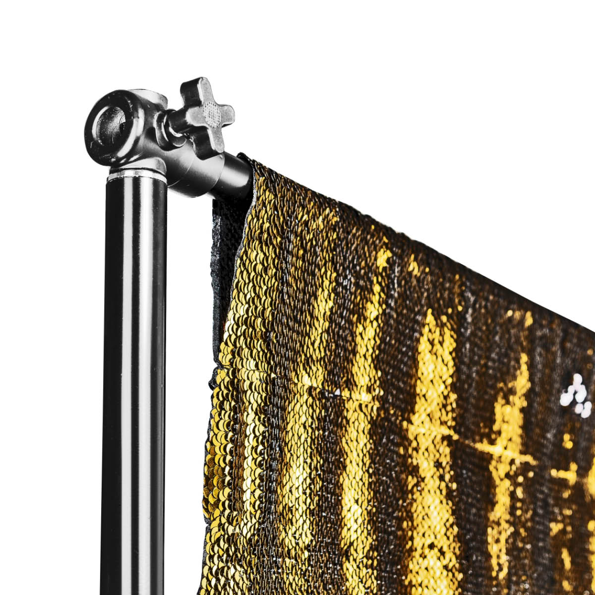 Walimex pro Paillettenhintergrund 2,6 x 2,4 m gold/schwarz metallic mit Tasche 