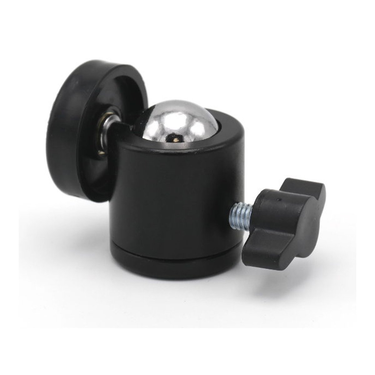 Caruba Mini-Kugelkopf (1/4 "F - 1/4 "M) - Kompaktes Kugelgelenk mit silberner Kugel und Feststellschraube.