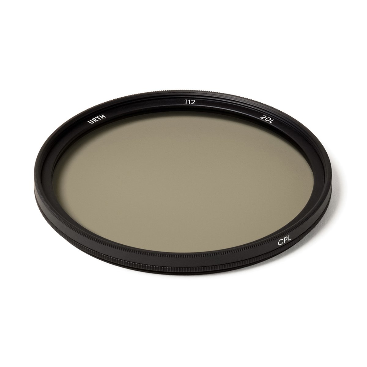 Urth 112mm Circular Polarizing (CPL) Objektivfilter (Plus+) - Oberansicht eines Urth 112mm 20L CPL Kamerafilters