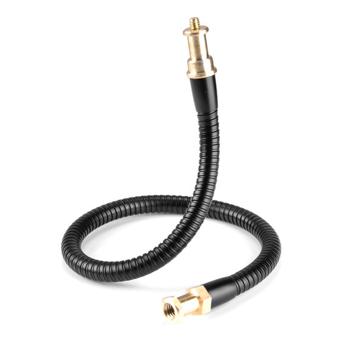 Godox LSA-08 Flexible Arm - Ganzansicht flexibler schwarzer Schwanenhalsarm mit Goldanschlüssen