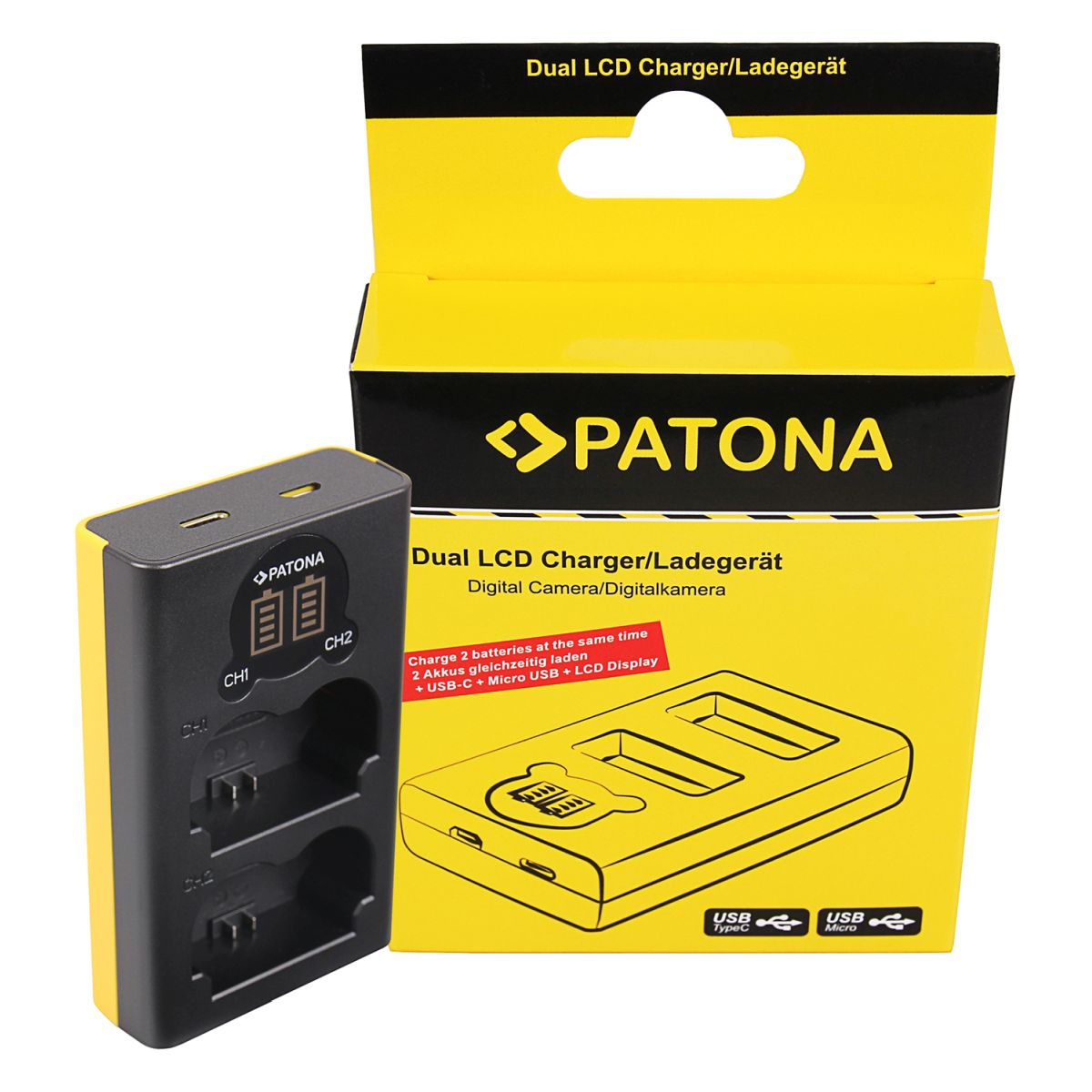 Patona Dual LCD USB Ladegerät Fujifilm NP-W 235