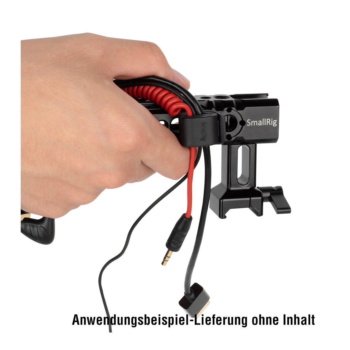 SmallRig 3685 Kamera-Kabelklemme - Anwendungsbeispiel: Rig mit Kabelmanagement, gehalten von Hand SmallRig 3685 Kamera-Kabelklemme - Anwendungsbeispiel: Rig mit Kabelmanagement, gehalten von Hand