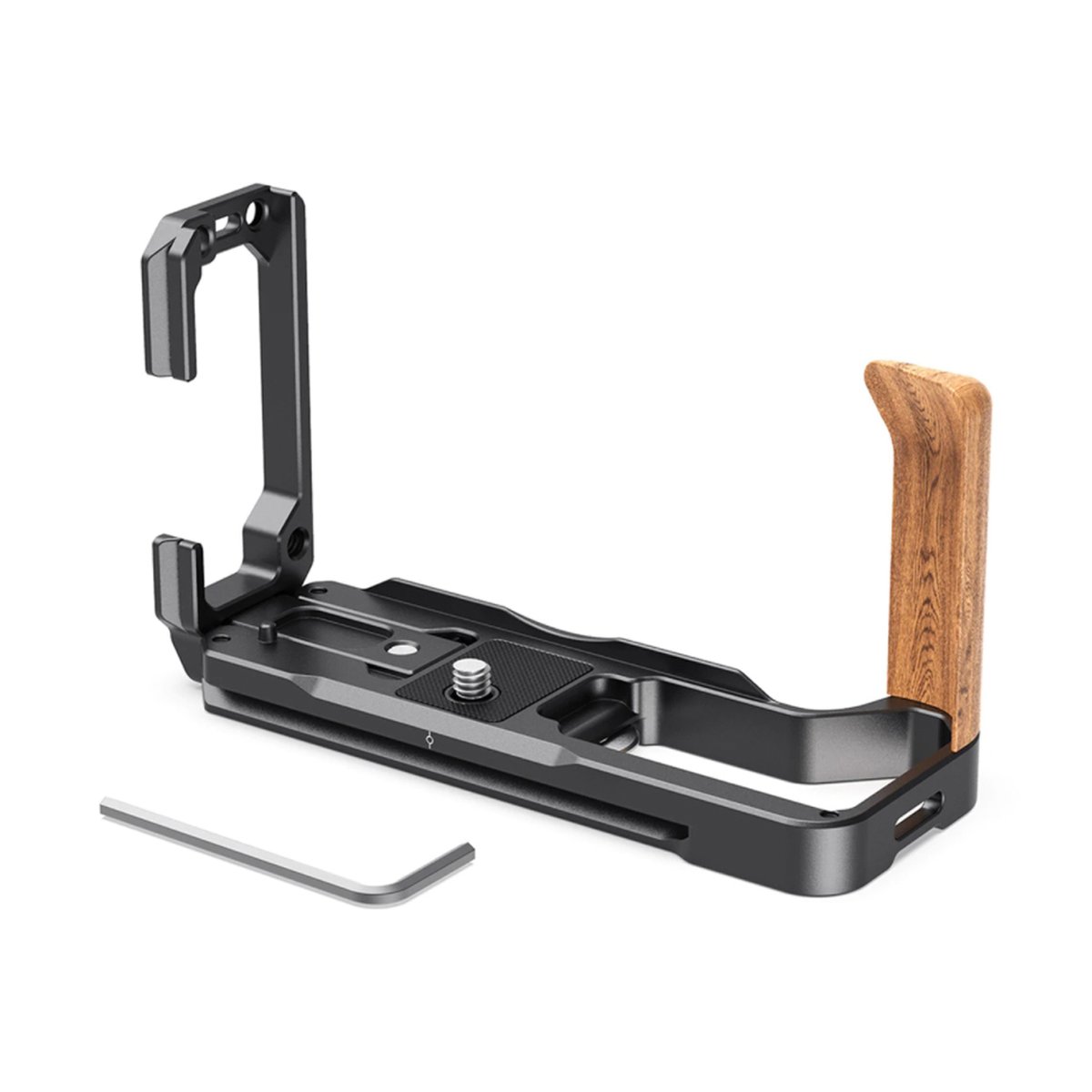 SmallRig LCF2811 L-Bracket für Fujifilm X-T4 - Lieferumfang: Kamera L-Halterung mit Holzgriff und Inbusschlüssel