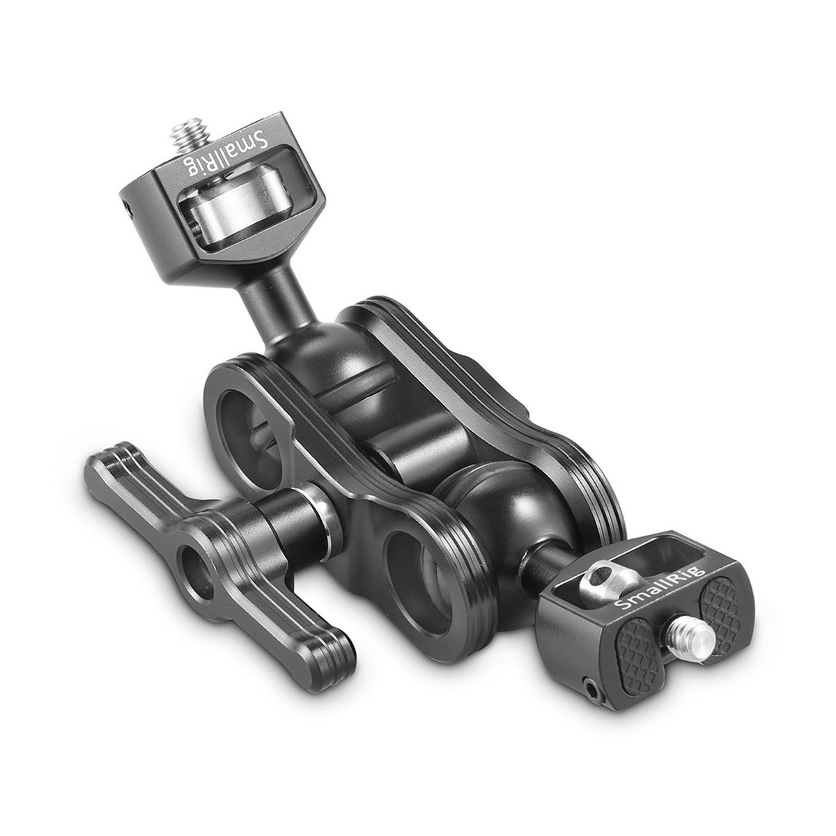SmallRig 2070B Gelenkarm mit 1/4" Schrauben und Doppel-Ballheads - SmallRig Gelenkarm: Gesamtansicht des Magic Arms mit verschiedenen Montagepunkten und Feststellhebel.