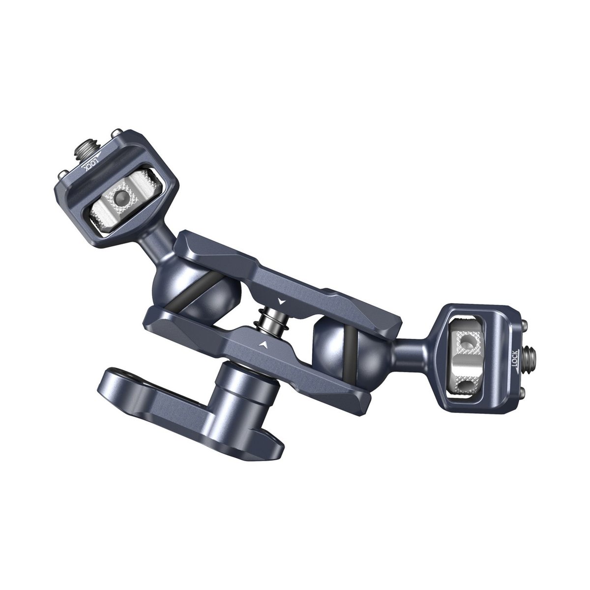 SmallRig 3873 Magic Arm mit Doppelkugelkopf (1/4"-20-Schrauben) - Vollansicht: Grauer, verstellbarer Kameragelenkarm mit zwei Kugelköpfen und zentraler Feststellschraube. SmallRig 3873 Magic Arm mit Doppelkugelkopf (1/4"-20-Schrauben) - Vollansicht: Grauer, verstellbarer Kameragelenkarm mit zwei Kugelköpfen und zentraler Feststellschraube.